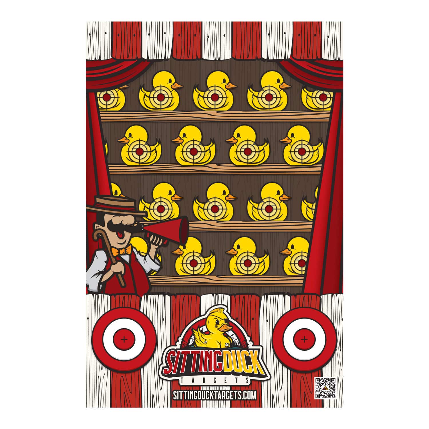 Duck Shooting Gallery Shooting Target Square | Premium Paper Targets | Turn your range into a carnival with the Duck Shooting Gallery Target. Tons of targets, bold design, and endless fun await!